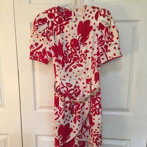 Vtg California Design Dorothy Samuel Floral Layered Belted Dress Cottagecore 12